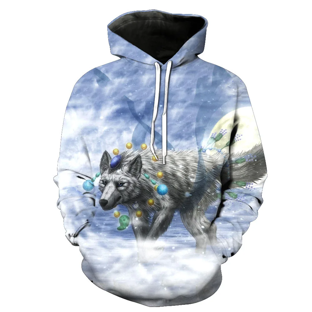 

Off White Mens Anime Hoodie Long Sleeve Snow Wolf Printing Plus Size S To 3xL Sweatshirts 8 Patterns Blue Gold purple