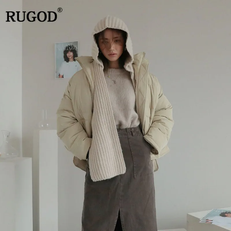 RUGOD Повседневный вязаный с капюшоном Открытый стежок шаль для женщин Мода без