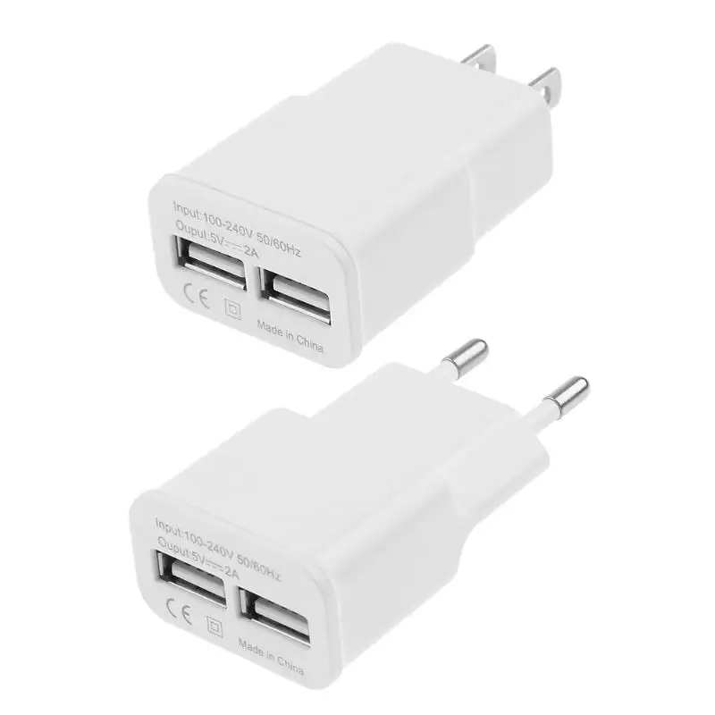 1 шт. мобильный телефон двойное USB зарядное устройство 5 В 2 А дорожный настенный