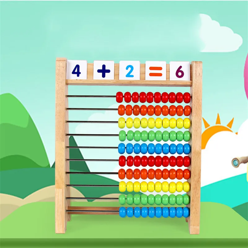 

Wooden Arithmetic Calculation Counter Number Reading Colorful Children Baby Teaching Tools Kids Math Early Learning Educational