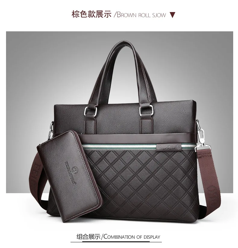 Мужская сумка роскошная кожаная сумка через плечо сумки высокого качества с застежкой Портфель Сумка для ноутбука деловые мужские сумки