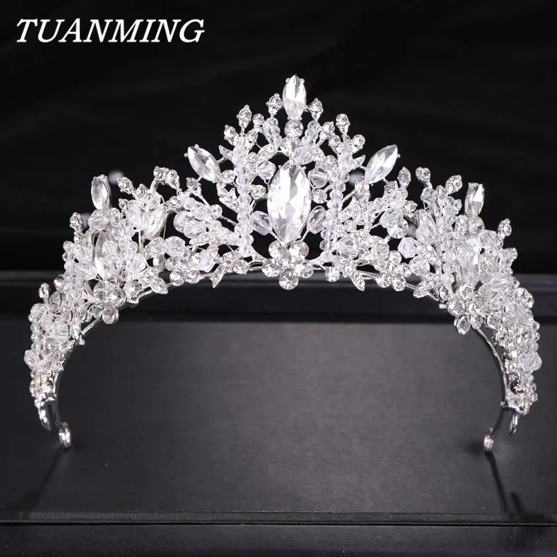 

Crowns and Tiaras Woman Bridal Crown Silver Rhinestone Tiaras Hair Jewelry Wedding Headbands Wedding Crown Headband Crystal