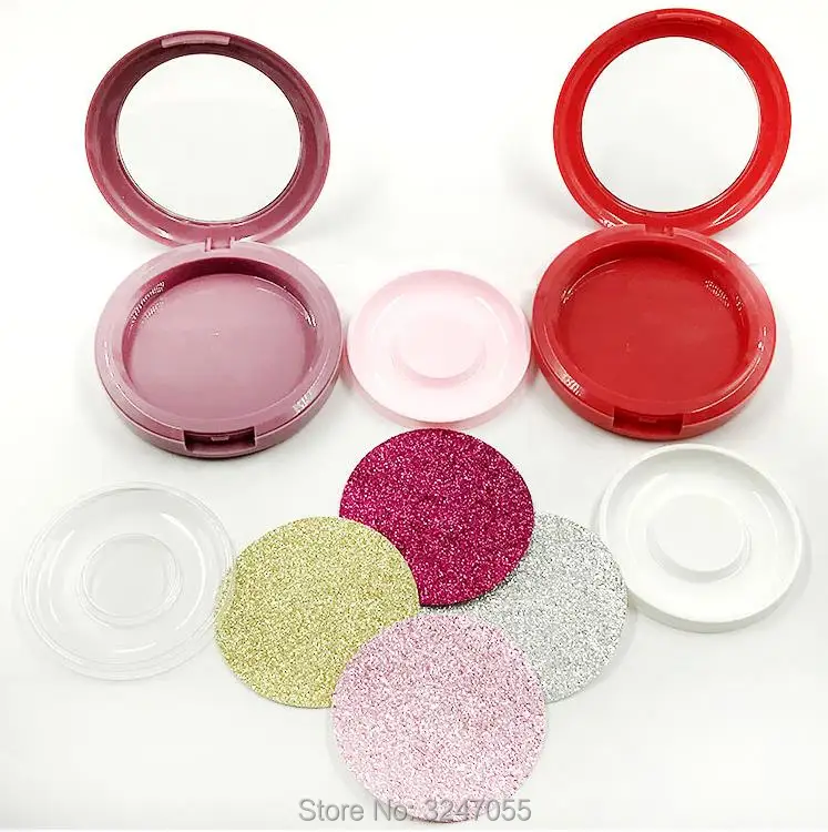 

100pcs/lot Round Fashion Empty Eyelashes Cases, DIY Plastic Elegant High Class Fake Eyelashes Container, Cosmetic Containers
