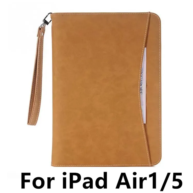 Роскошный чехол из искусственной кожи для Apple iPad Air 2 Air 1 Tablet Case Wallet Smart Cover для iPad 6 iPad 5 iPad Pro 9,7+ стилус - Цвет: Brown 1