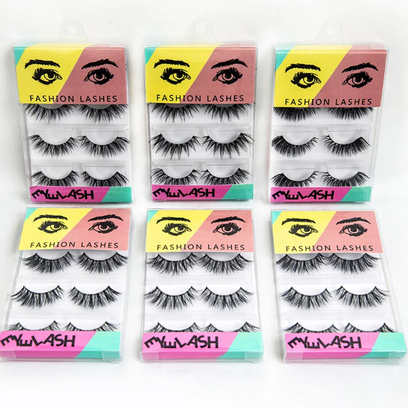 

NEW 3D False Eyelashes 4 Pairs Handmade Reusable Natural Soft 5D mink False Eyelash Makeup Beauty Tools Full Strip Fake Lashes