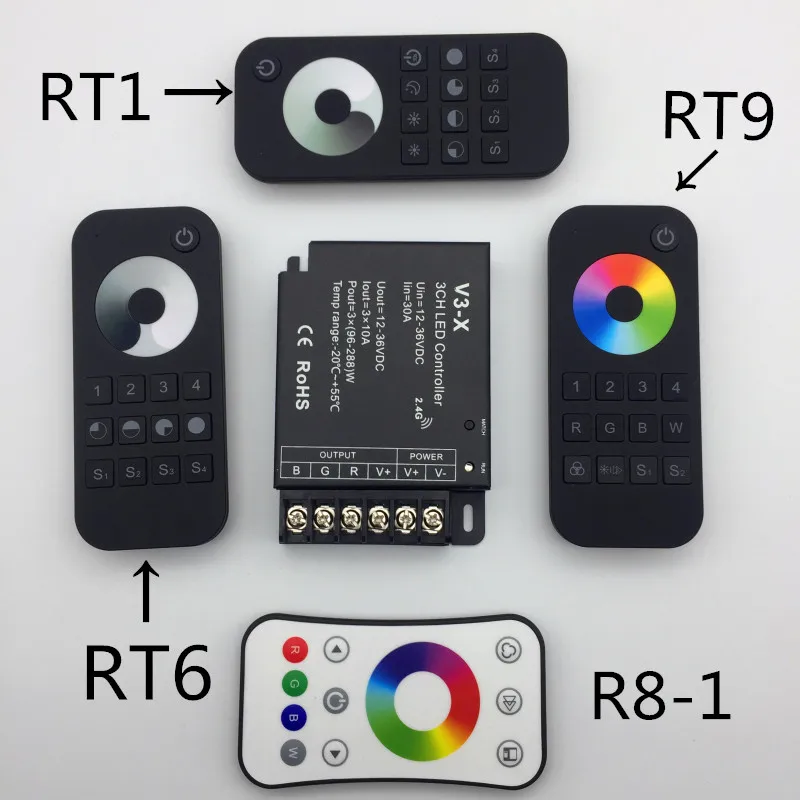 Светодиодный диммер RGB/CCT/Одноцветный 3 канала * 10A 12 36 в контроллер ШИМ с