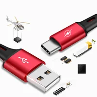 ל usb כבל USB 3.1 QC3.0 Fast טעינה כבל נתונים USB-A ל- מסוג C כבל טלפון נייד אנדרואיד עבור P30 עבור S10 (2)