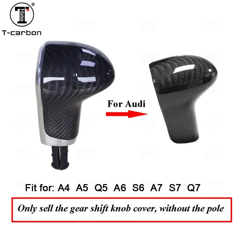 Carbon Fiber Car Gear Shift Knob Head Cover Trim Sticker for AUDI A4 B8 A5 A6 A7