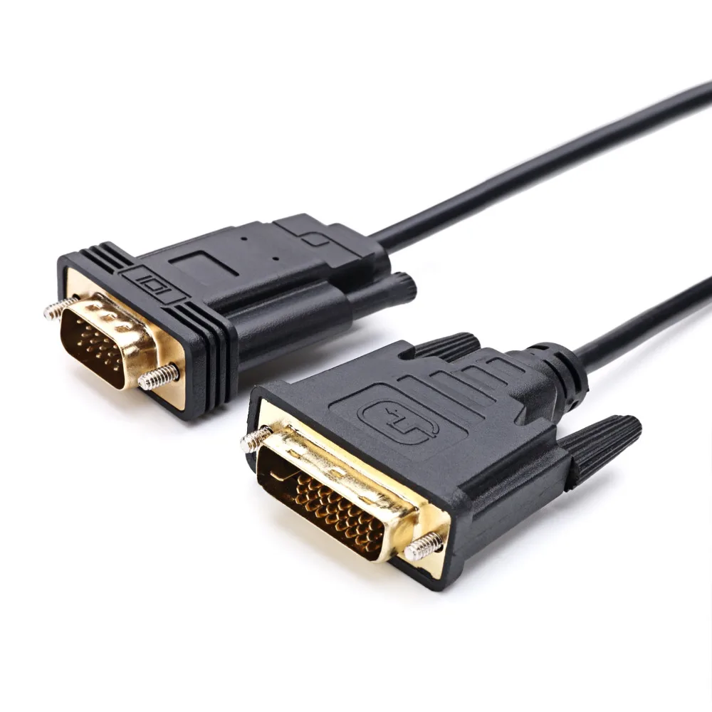 

DVI to VGA male to male conversion cable for computer connection HDTV monitor