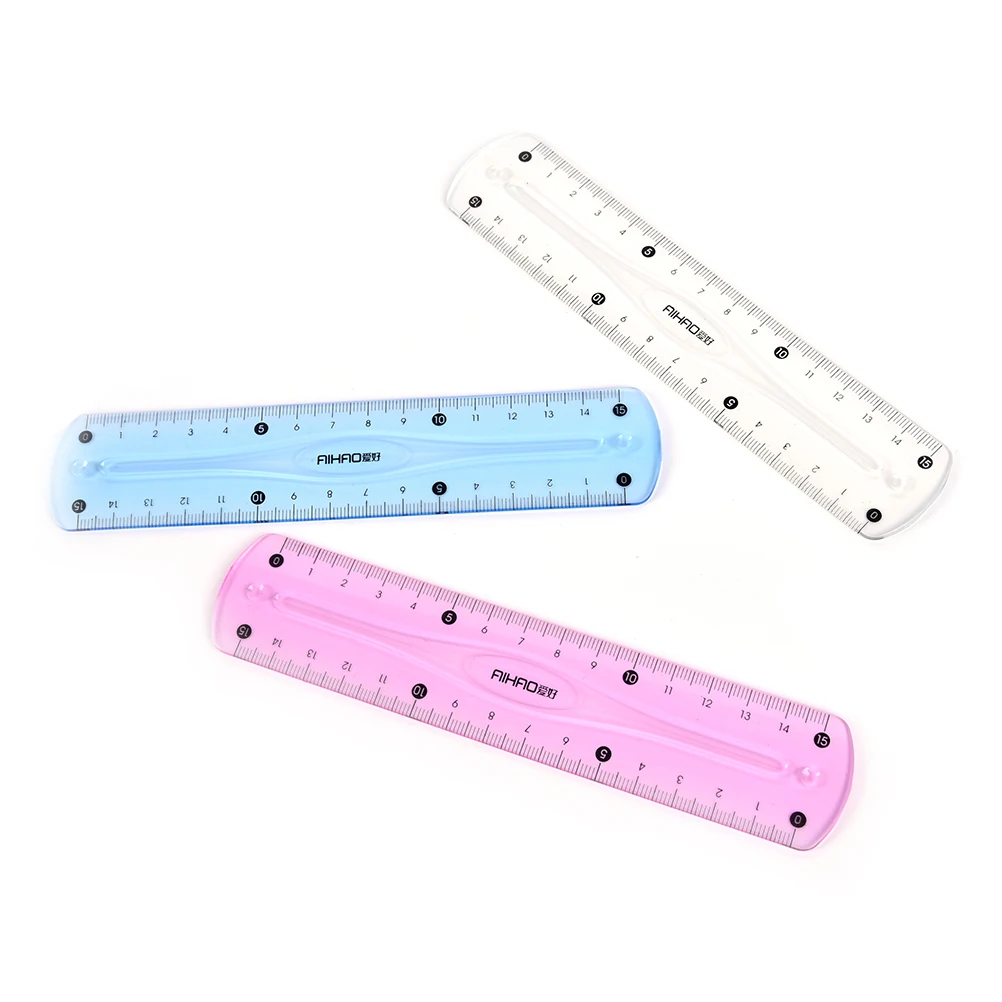 Hot Sale 1Pc 15cm Students Ruler Office Stationery Rulers Soft Ruler