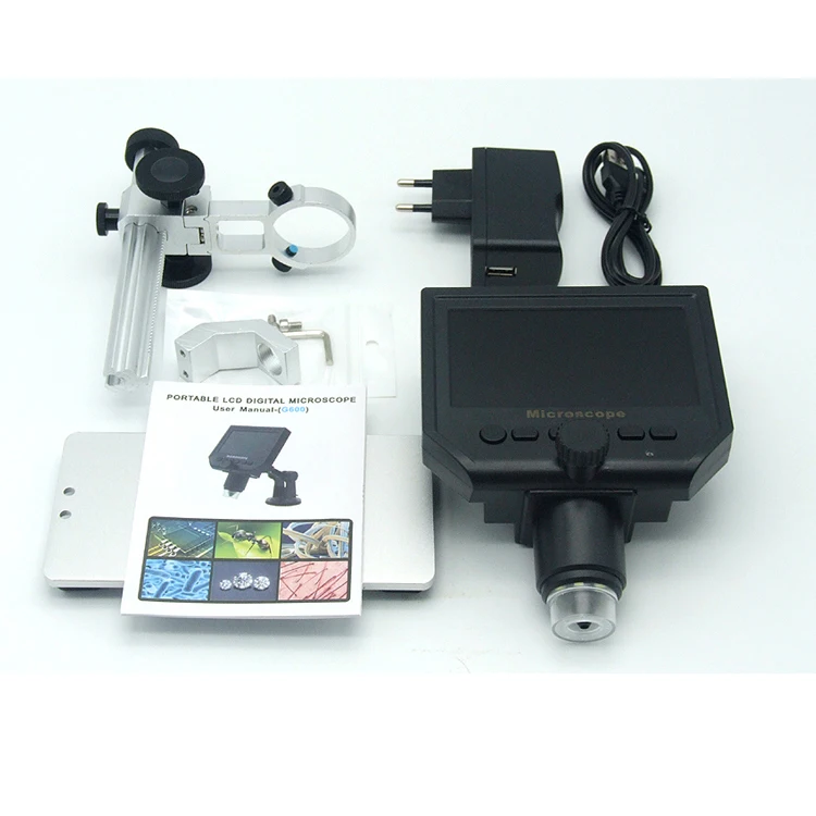 Цифровой 1-600X 3.6MP 4,3 дюймовый HD ЖК-дисплей USB микроскоп непрерывная Лупа с подставкой из алюминиевого сплава обновленная версия