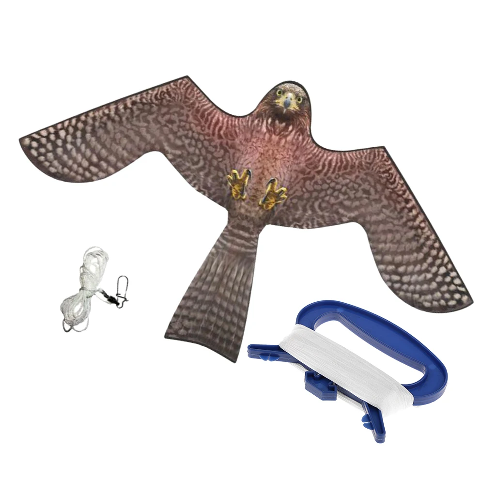 

Hawk Kite + Kite Handle with 100m Kite Line Toys Set, Flying Eagle Bird Repeller Kite Scarecrow Toy for Garden Farm Guard