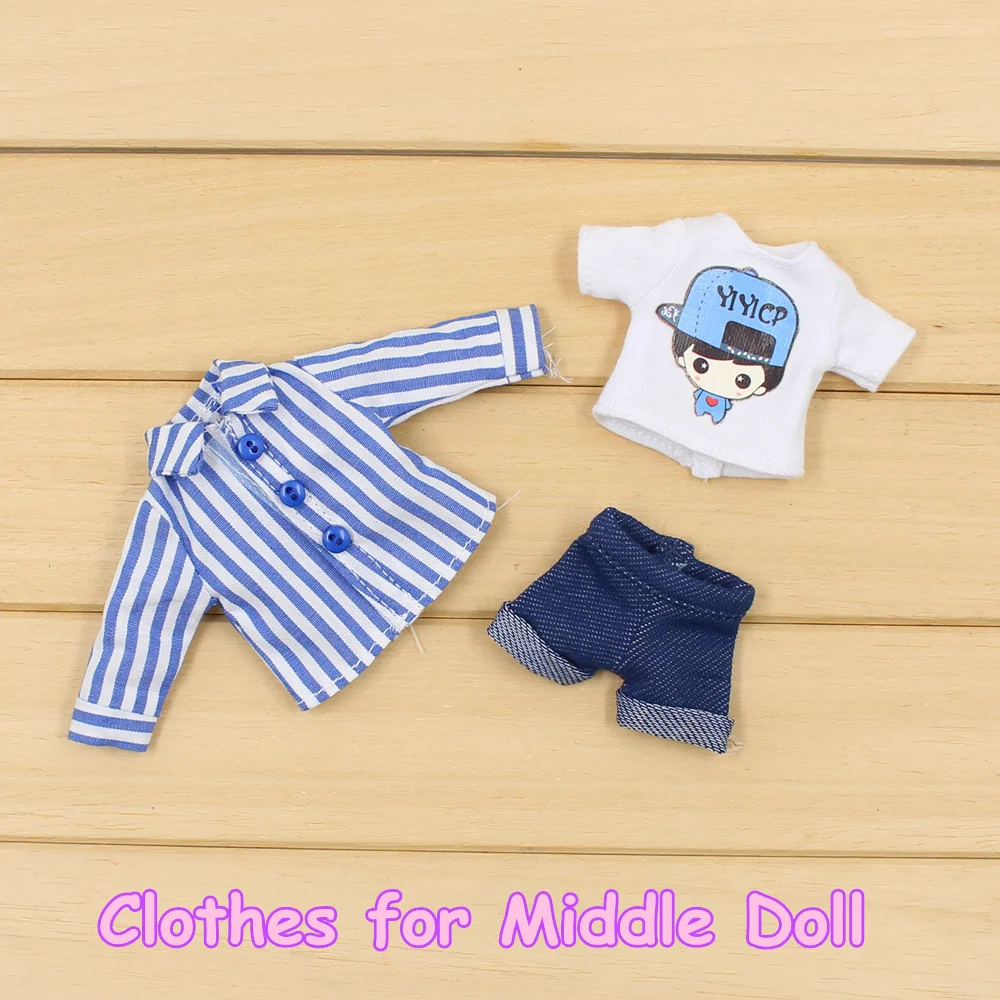 

Middle Blyth Doll 20cm Outfit Stripe Shirt Pants Cool Style Free Shipping