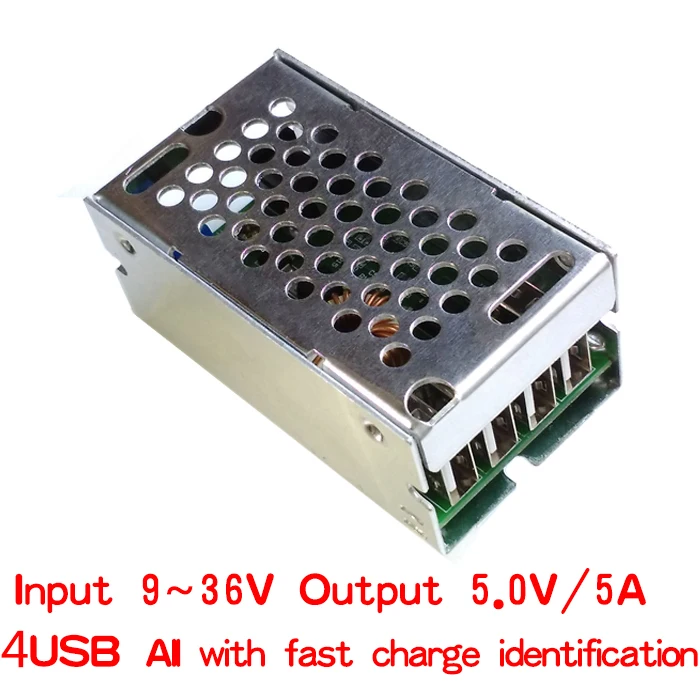 4 USB выхода DC-DC 9 В/12 В/24 В/35 В до 5 В 5A понижающий модуль питания конвертер электрические модули доска телефон Быстрая зарядка