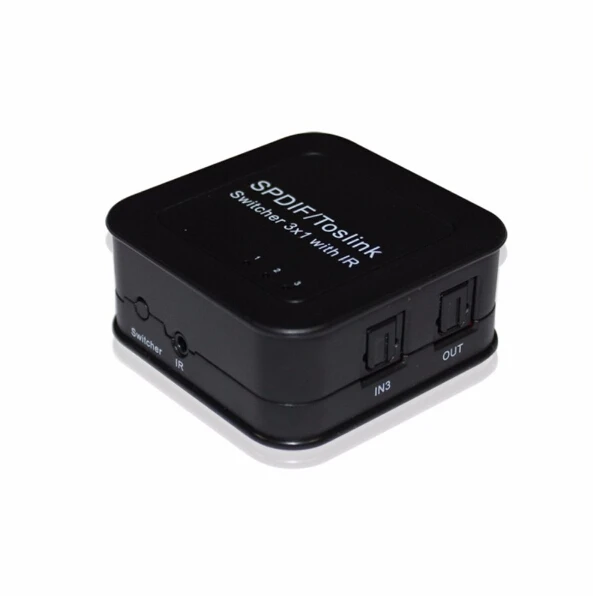 

KUYiA Free Shipping New Audio Switcher 3 in 1 out SPDIF TOSLINK Digital Optical Audio Switch Splitter with IR
