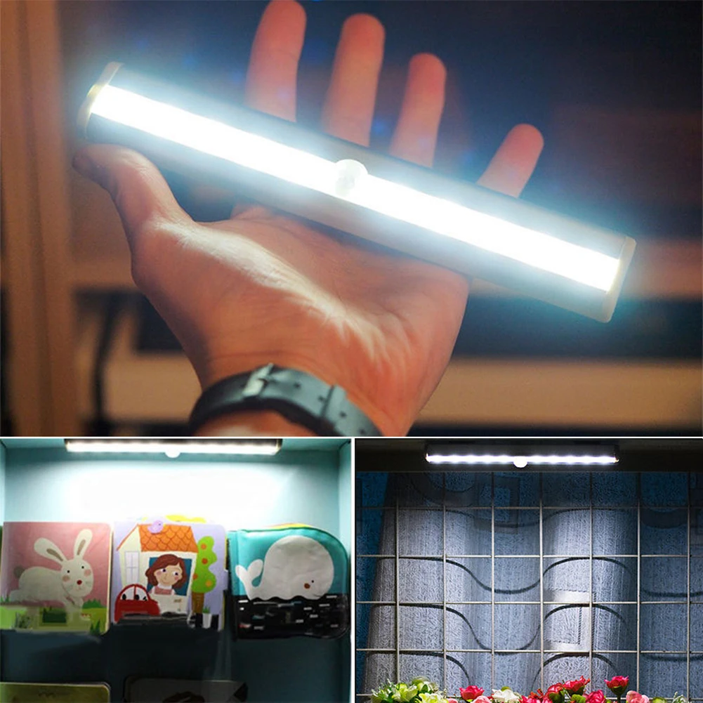 

TSLEEN Free Shipping! LED Night Light IR Infrared Motion Sensor 10 LEDs Wireless LED Closet Lights AAA Battery Wardrobe Lights