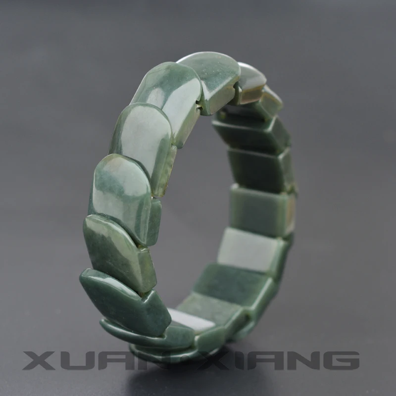 

Drop Shipping 2019 Men Bracelets Natural Hetian Jades Scales Snakeskin Bracelets Gift for Men jades Stone Jewelry