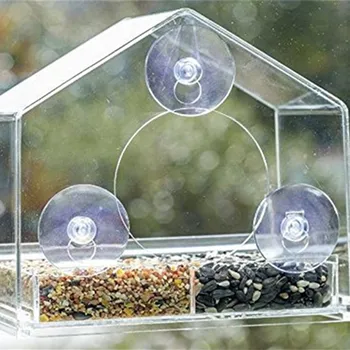 Parrot Lovebird Canary Aviary Transparent Window Outdoor Bird Feeder For Birds Feeding Container For Food Pigeon Pet Supplies 5