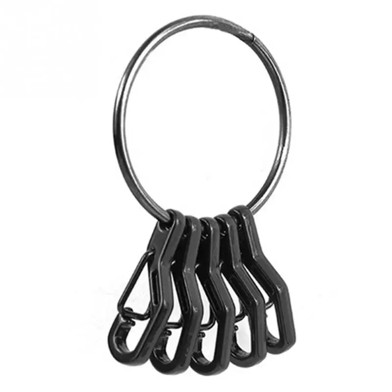black 1 шт. брелок 5 шт./лот пружинный крючок брелок EDC(для ежедневного использования) набор быстросъемный пружинный крючок Карабин зажим для ключей брелок - Цвет: black
