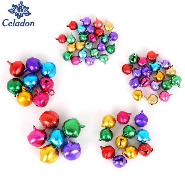 6mm-14mm Mix Colors Loose Beads Small Jingle Bells For Festival Party  Decoration/Christmas Tree Decorations(