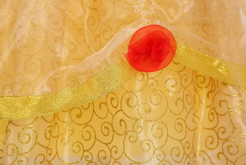 Костюм принцессы Авроры для маленьких девочек; детское длинное Золотое Платье с вышивкой; праздничное фатиновое платье на день рождения; нарядный наряд для костюмированной вечеринки