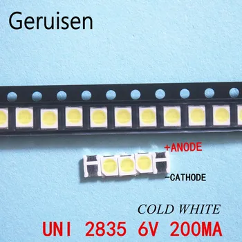 

200PCS Original UNI LED 3528 2835 1210 Light Beads High Power 1W 6V Cool white For LED LCD TV Backlight Applicatio