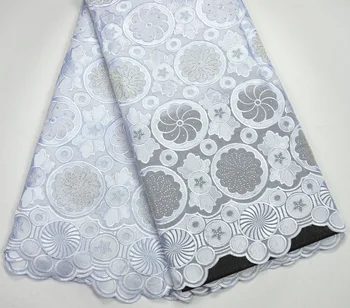 

Latest 100% Swiss Design High Quality Pure white Swiss Voile lace For African wedding fabrics 5 Yards Swiss lace Fabrics