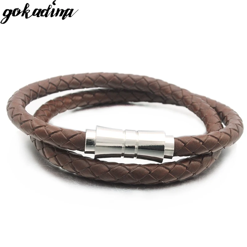 Buy GOKADIMA 43CM 5MM Leather Bracelet Men Multi Thong