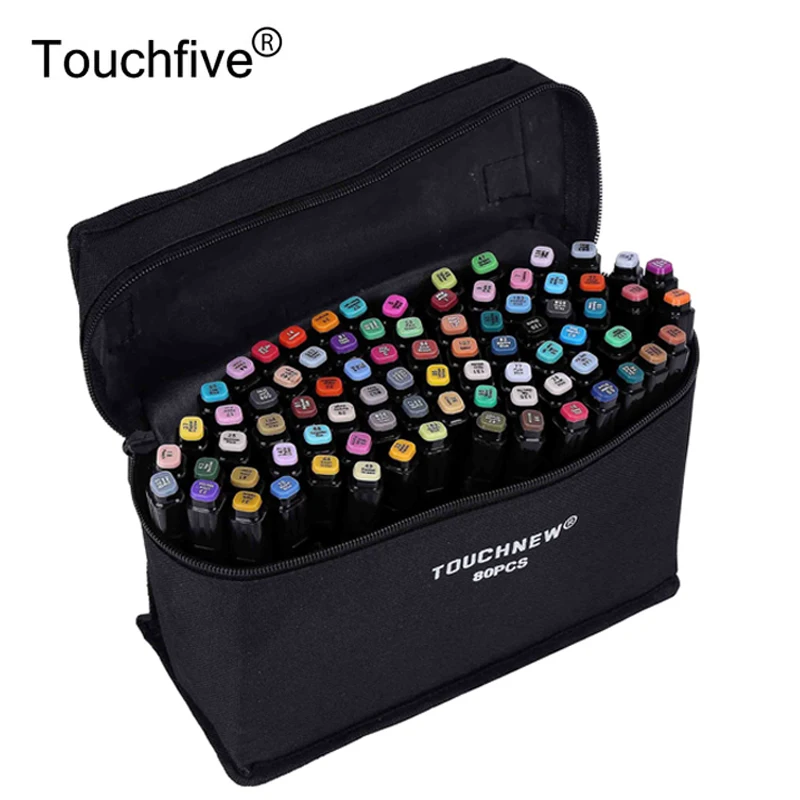 

Touchfive Marker Artist Double Tip Sketch Marker Set 36/48/72/80/168 Colors Alcohol Based Manga Art Markers for Design Supplies