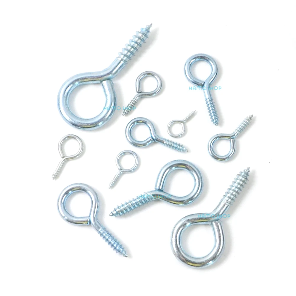 50pcs No.3 Silver Color 11*22mm Heavy Duty Screw Eyes Pins Hanging