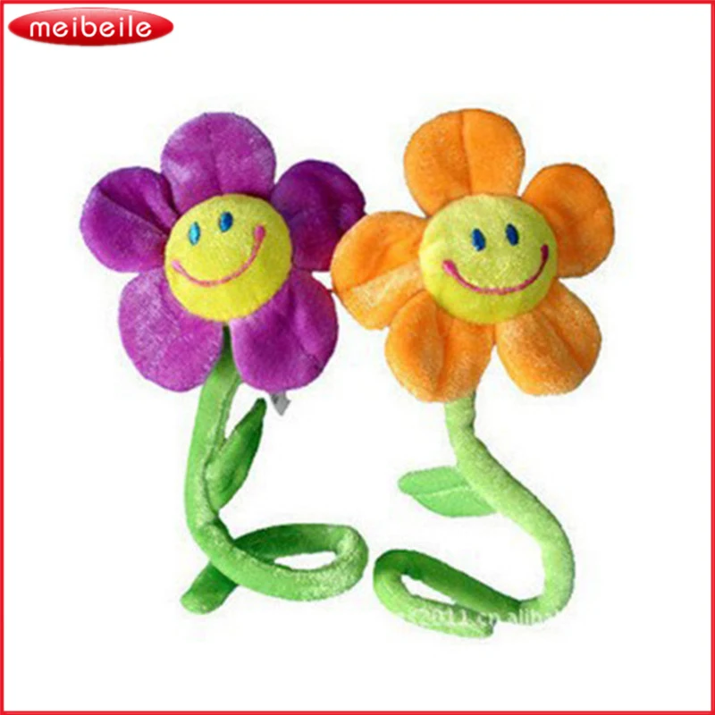 Розничная плюшевые игрушечные растения зажим для занавески Подсолнух Плюшевые игрушки в случайном цвете детский подарок на день рождения 35 см