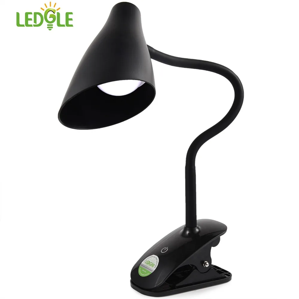 

LEDGLE 5W LED Clip-on Light Eye-care Table Lamp Touch-Sensitive Control Panel AC Adapter and USB Charging Cable Included