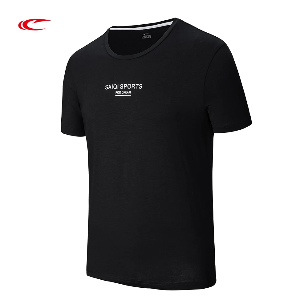 

SAIQI Summer Men Tshirt Korean Slim Simple Design Tops Outdoor Sport Jogging Plain White Black Round Neck Tee 118403