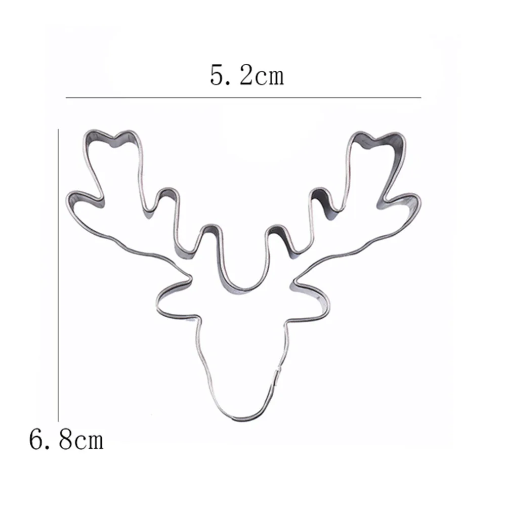Голова оленя Олень Рождество нержавеющая сталь формочка для печенья Милая резка формы для печенья формы для торта фруктовые инструменты для выпечки
