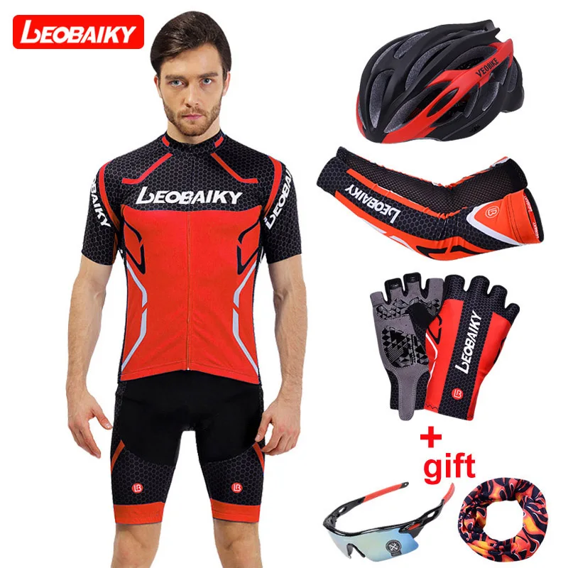 LEOBAIKY 2018 Cycling Jersey Summer Team Short Sleeves Cycling Set Bike