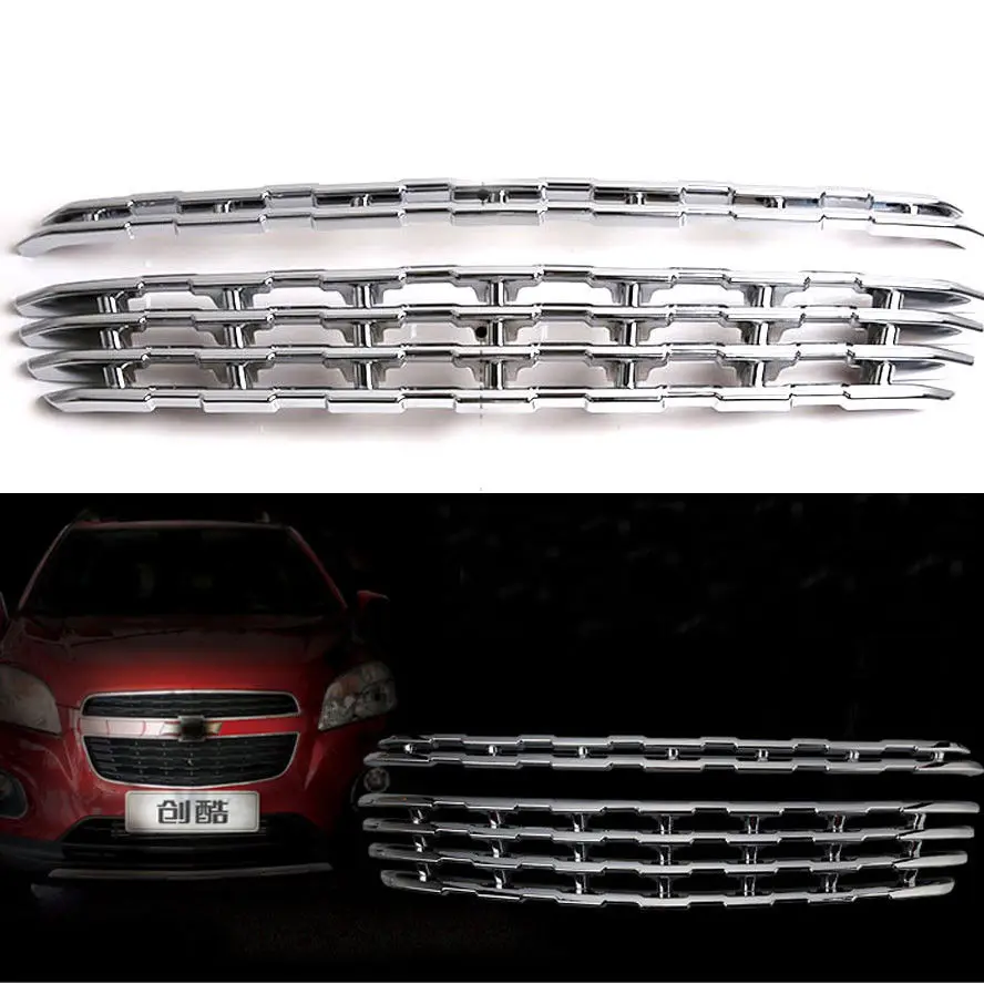 

BBQ@FUKA Chromed ABS Car Front Grill Grille Center Cover Trim Decoration Styling Sticker Fit For Chevrolet TRAX 14 USA dhl Free