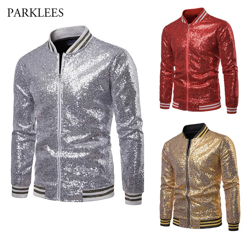 shiny baseball jacket