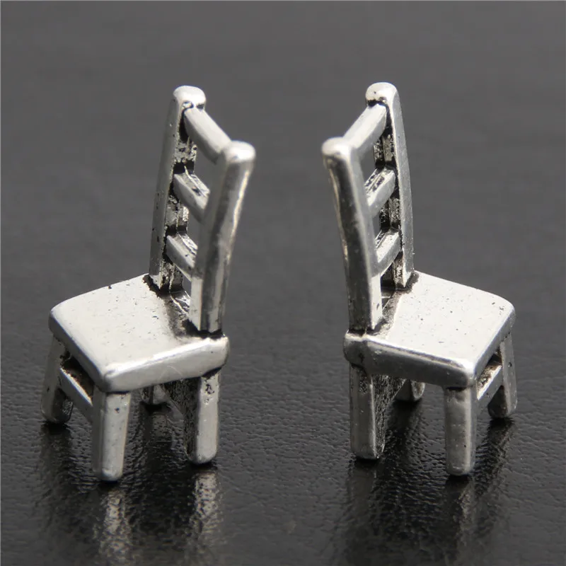 15pcs Antique Silver Charms 3D Chairs Pendant Fit Bracelets Necklace DIY Metal Jewelry Making A2869