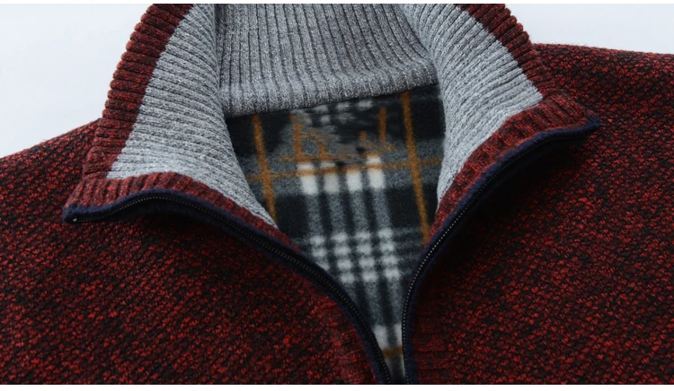 2018 осень-зима Для мужчин's свитер искусственный мех шерстяной свитер куртки Для мужчин молния вязаный толстый слой Повседневное трикотаж