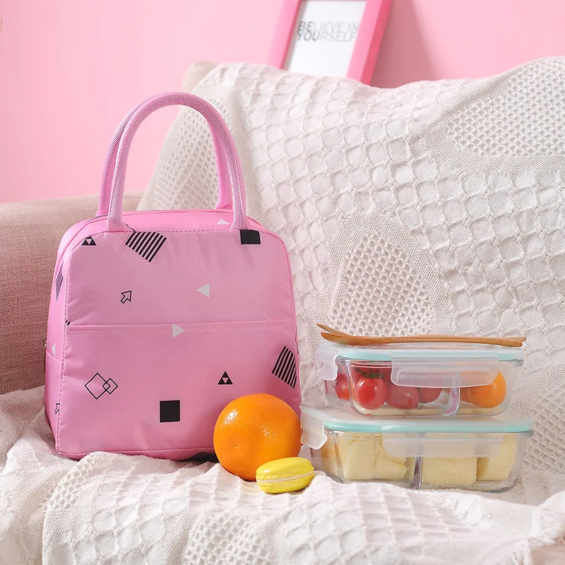 Food Fresh Keep Cooler Lunch Box Waterproof Picnic Travel Storage Icepack Thermal Insulated Fashion Lunch Bag for Women Girl Kid