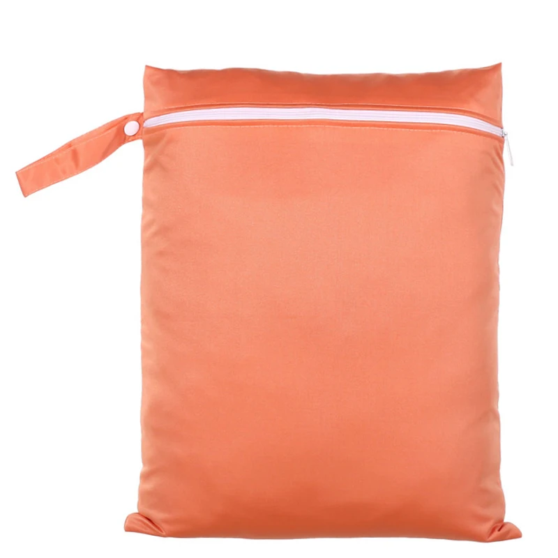 PORORO однотонные водонепроницаемый подгузник сумка с висячая ручка, многоразового использования, на замке дизайн Детские сумка для