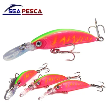 

SEAPESCA 1Pcs/lot Hot Minnows Fishing Baits Artificial Crank Bait Sinking Wobblers 7cm 5.7g Lifelike Swimbait Minnow Pesca ZB58