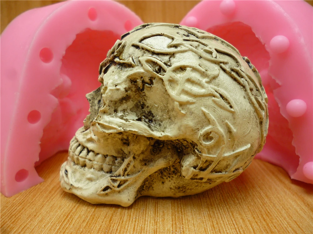 HTB14Fr9fol7MKJjSZFDq6yOEpXaj 3D small skull fondant silicone mold chocolate mold soap candles tool