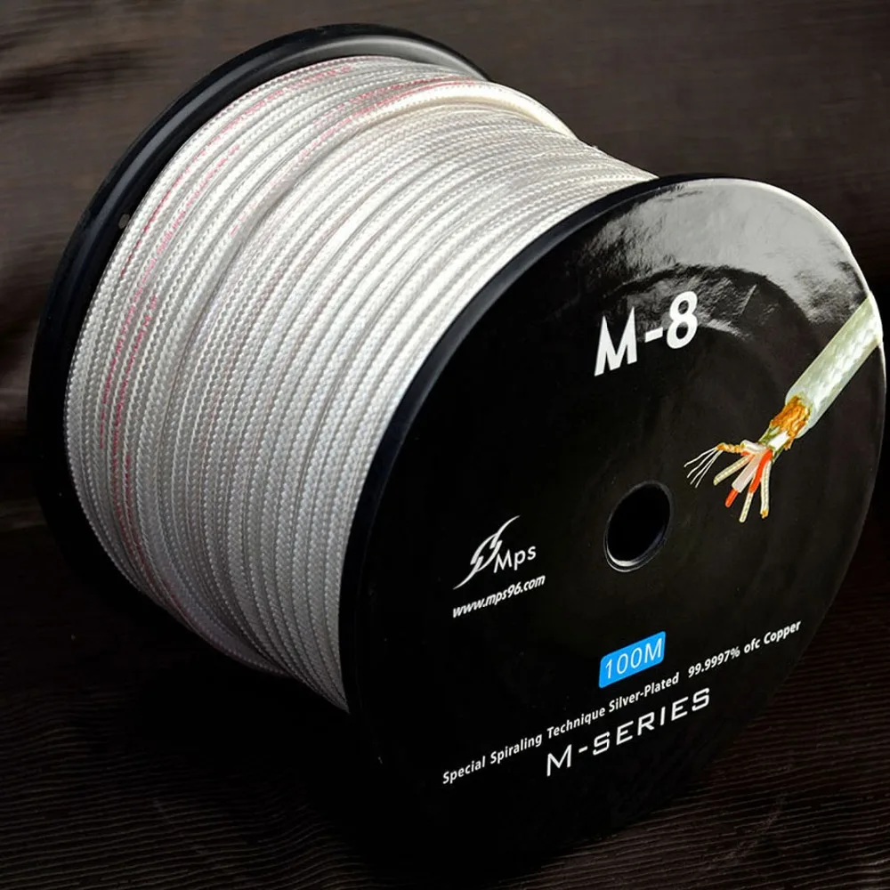 Linha de Sinal Fio de Sinal de Alta Fio de Áudio High-end Flagship Ofc Prata Chapeado Fidelidade Áudio Cabo Rca Linha Revestida 1 Metro Mps M-8 99.9997%