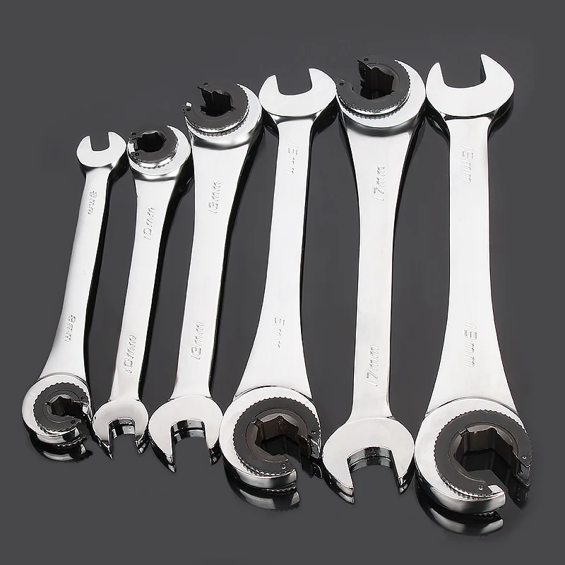 8-19 Mm Tubing Ratchet Combination Wrenches Set Skate Oil Spanners Hand Tools Gears Ring Wrench Set