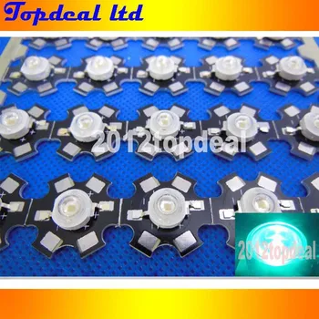 

10PCS 3W High Power cyan 490nm LED Emitter 70lm 3.2-3.4V with 20mm star pcb