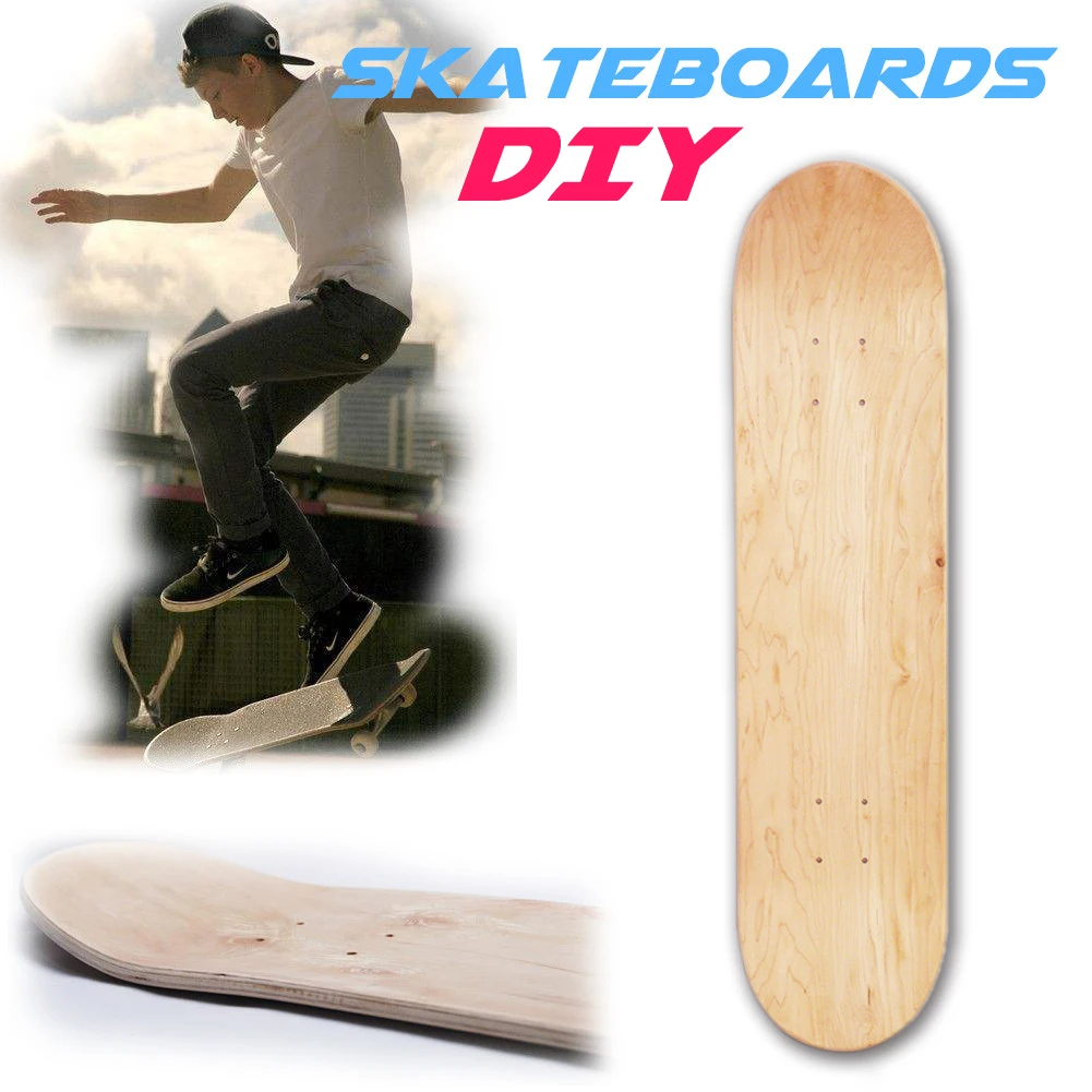 8 дюймов скейт доска 8-слойная деревянная клен пустой Двойной Вогнутый скейтборды натуральный Профессиональный Дека скейтборда доска