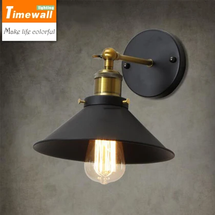 

2016 Applique Murale Nordic Retro Bedroom Bedside Lamp American Corridor Balcony Staircase Double Umbrella Industrial Wind Wall