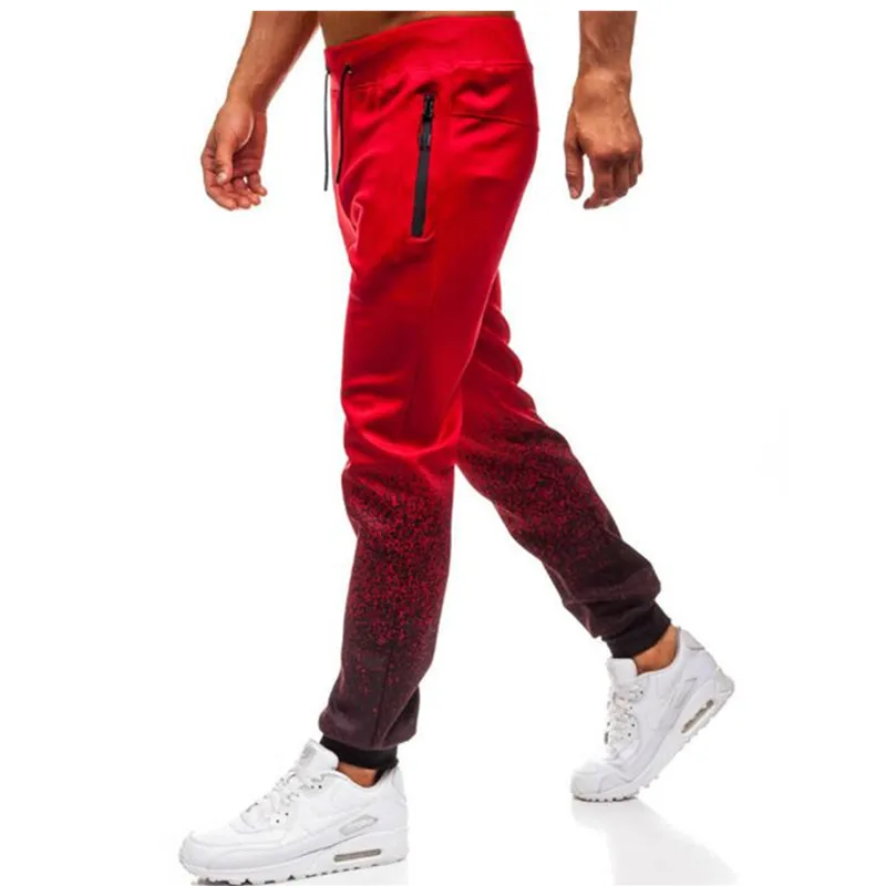 Мужские повседневные Хип-хоп пробежки горячий стиль 3D Градиент мужские спортивные штаны