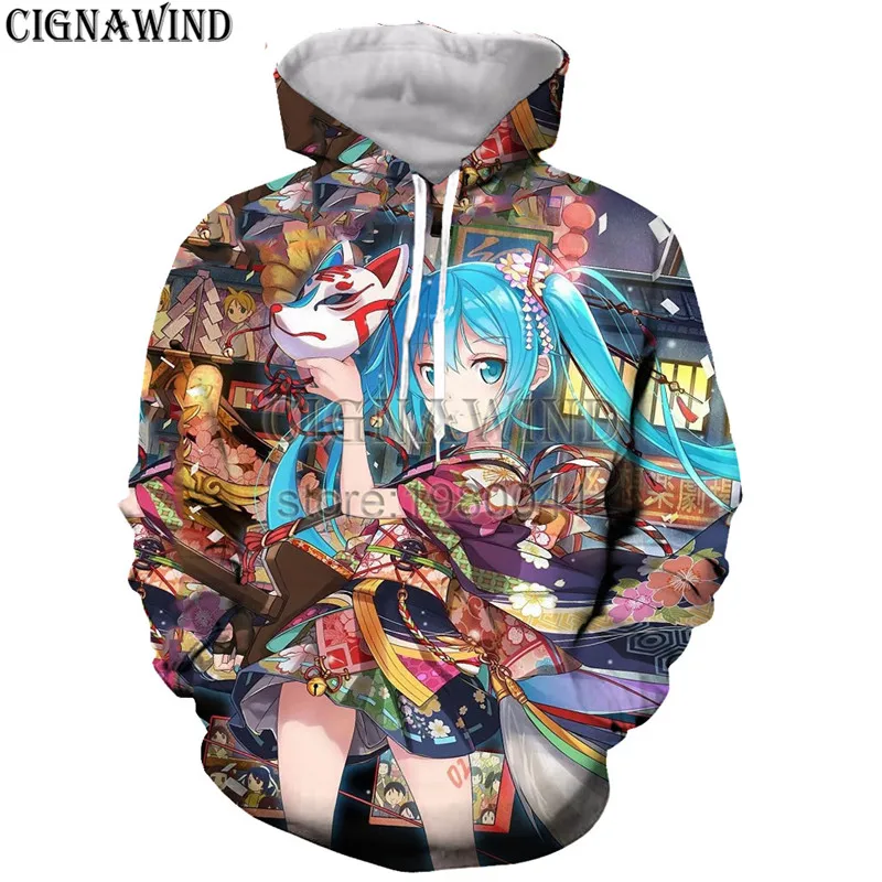 Anime Vocaloid Hatsune 3d Print Mens hoodies Sweater Sweatshirt Pullover Tops
